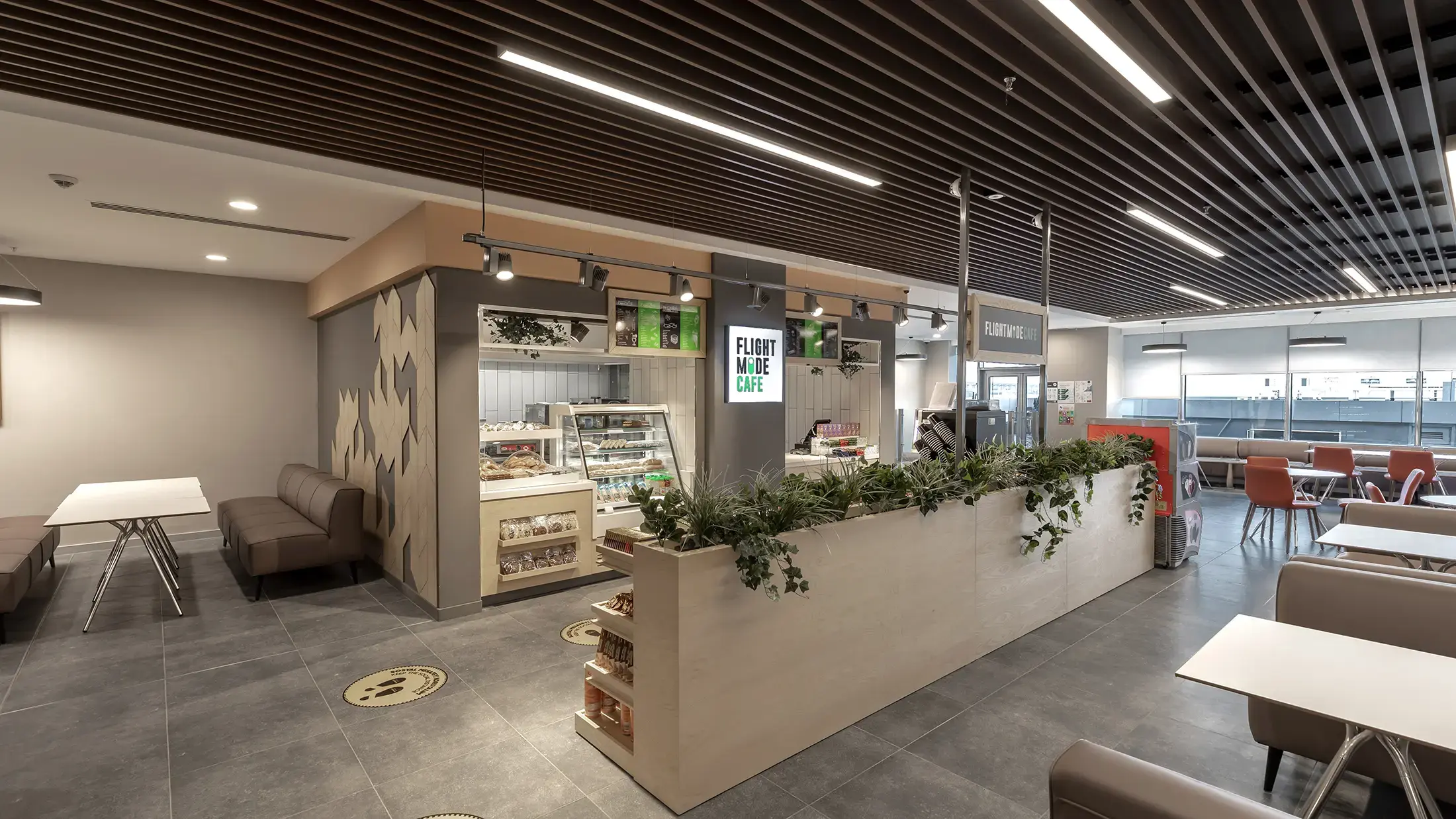 Flight Mode Cafe flight mode cafe iç mekan tasarımı istanbul havalimanı kurumsal uygulama